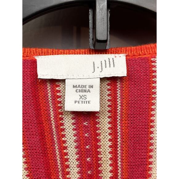 J Jill Waterfall Cardigan open Sweater Womens XS Petite Striped Knit Lightweight - Picture 4 of 7